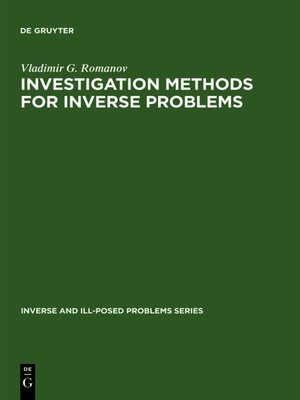 cover image of Investigation Methods for Inverse Problems